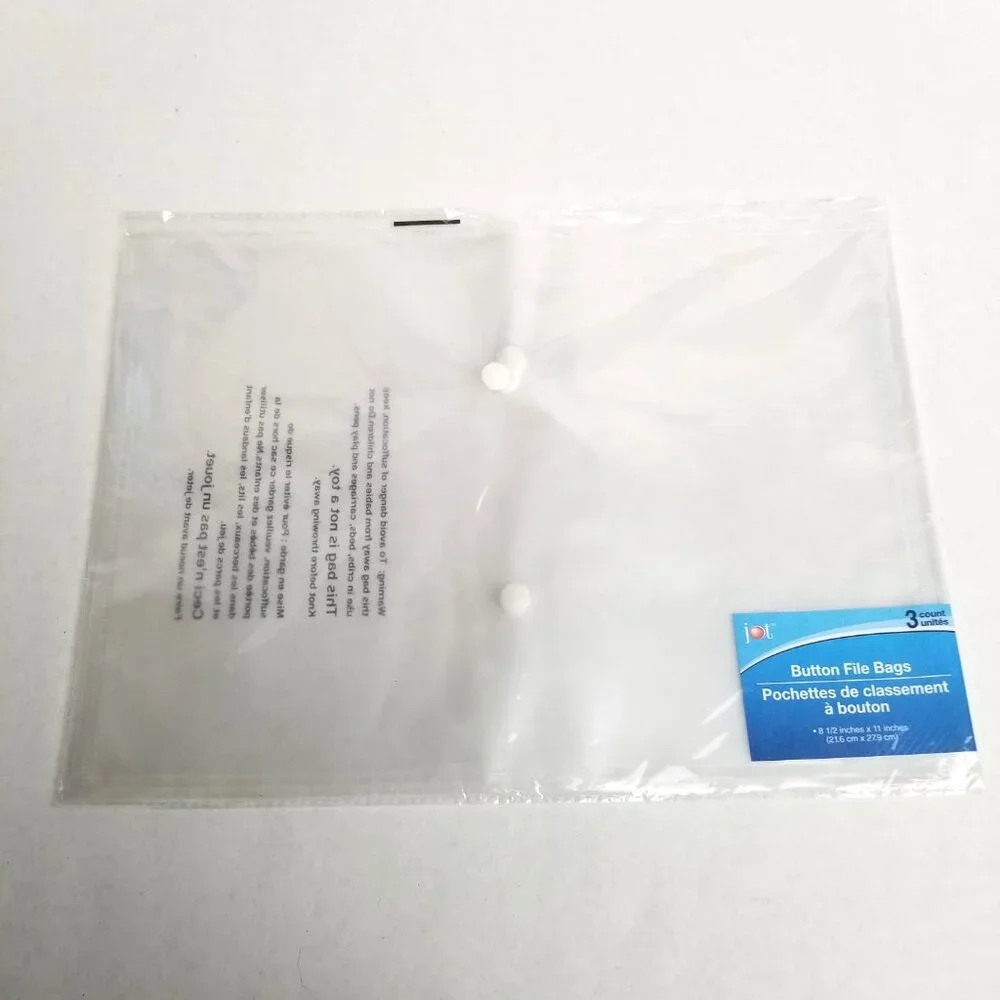 Plastic Document Wallets 12 Pack Button Closure Letter Office Organization